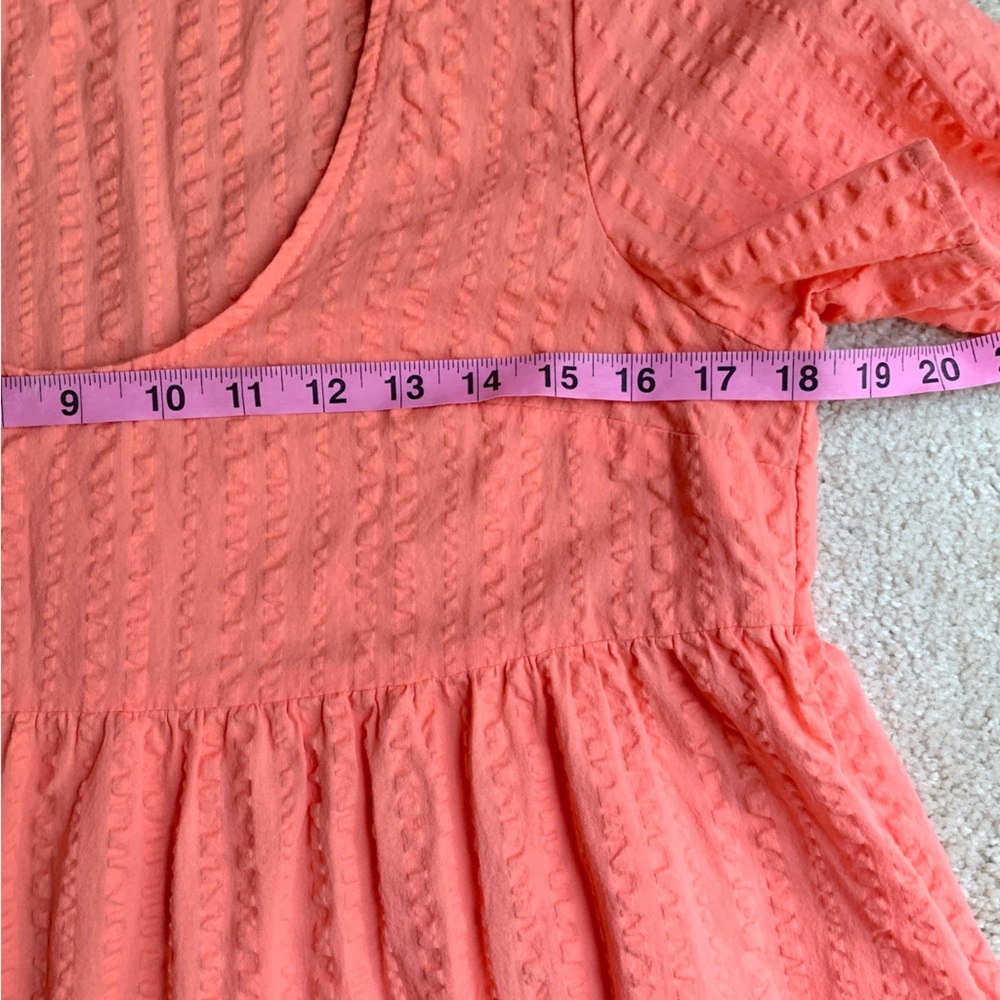 A New Day Peach Mini Dress 100% Cotton Cute Babydoll Dress! - Picture 6 of 15